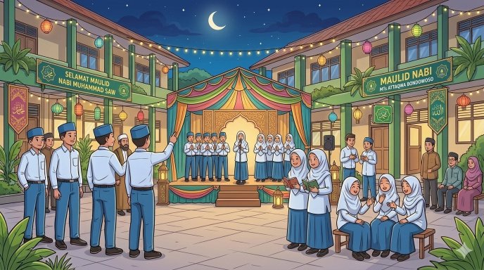 Peringatan Hari Besar Islam: MTs At Taqwa Gelar Maulid Nabi 2024
